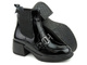 Lakierowane botki damskie na klocku - VENEZIA 13132401, czarne
