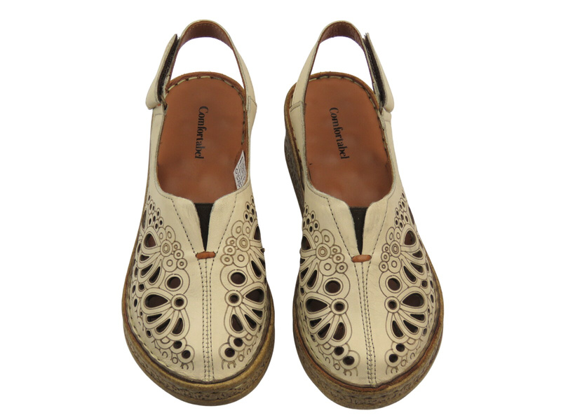 Wygodne sandały damskie z zakrytymi palcami - COMFORTABEL 720040-08, beżowe