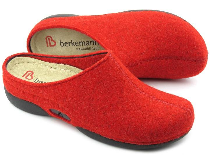 Ciepłe, filcowe kapcie damskie BERKEMANN 01553-235 Lauren, czerwone