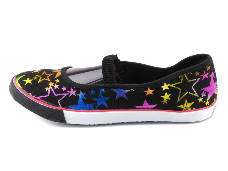 Trampki młodzieżowe w gwiazdki - AMERICAN CLUB 155, czarne