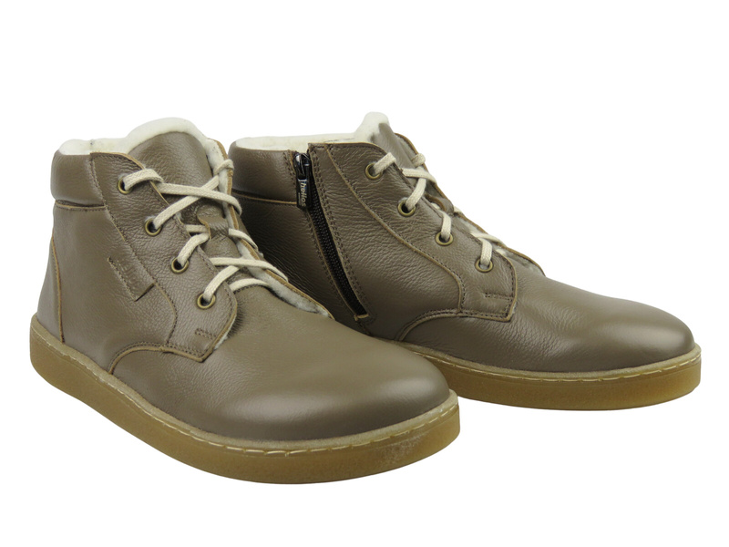 Barefoot wełna Merino skórzane minimalistyczne trzewiki męskie Helios Komfort 833-2, oliwkowe