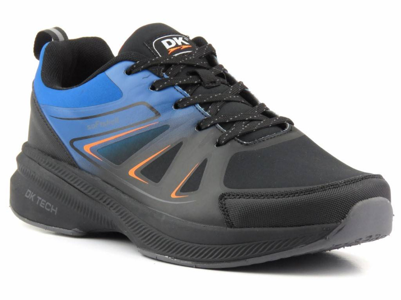 Buty męskie sportowe, adidasy do joggingu z Sofshell - DK VB175005, czarno-niebieskie