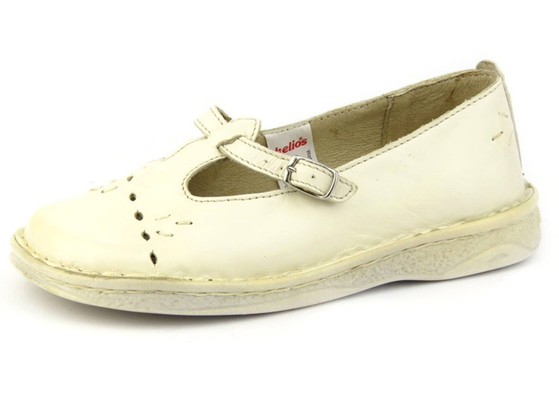 Skórzane półbuty dla dziewczynki - Helios 429, kremowe