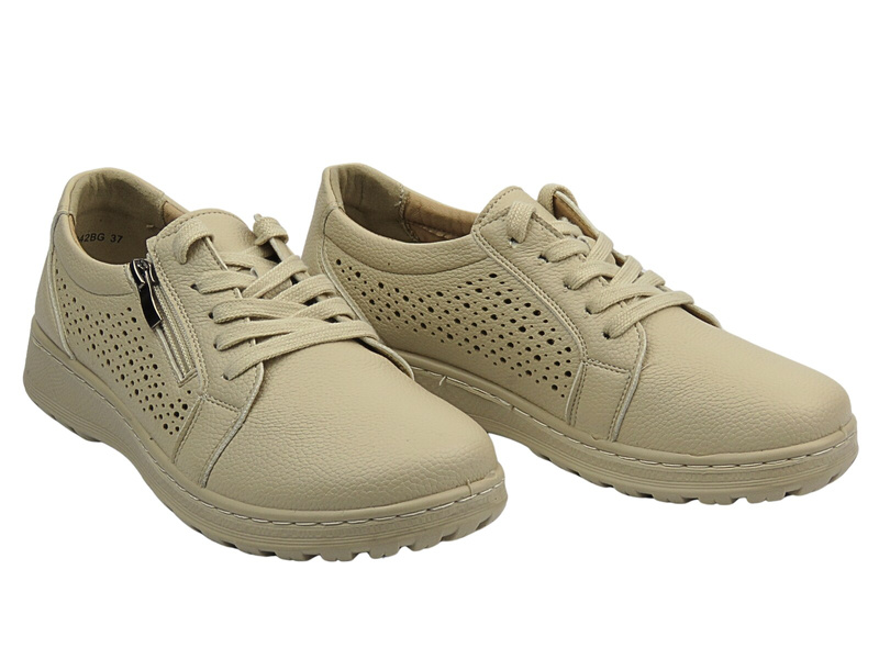 Sportowe półbuty damskie beżowe Potocki 25-90342