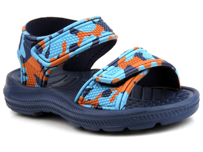 Piankowe sandały dziecięce na rzepy - AXIM 2233, granatowe