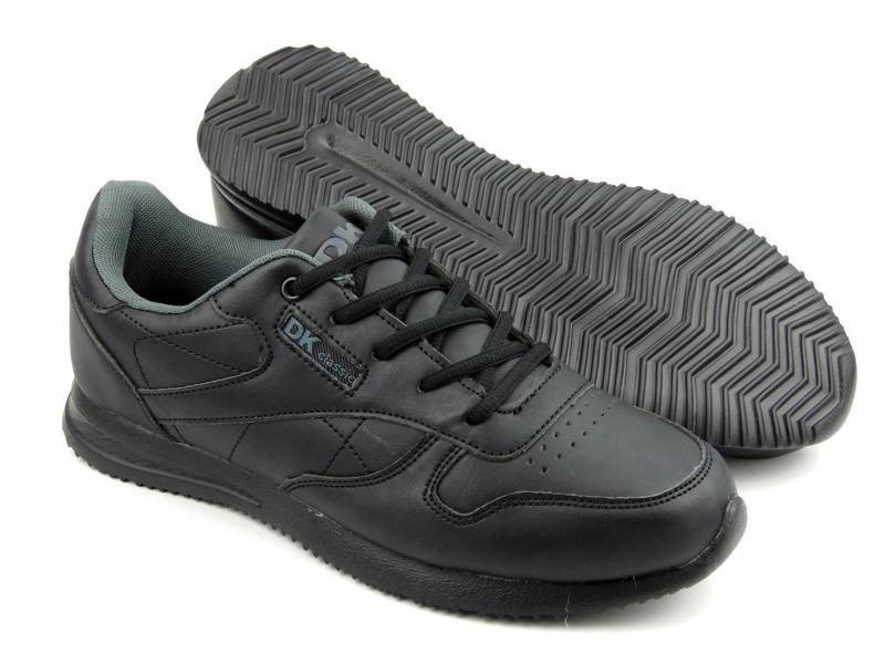 Sneakersy męskie ze skóry ekologicznej - DK Classic 15534-2, czarne