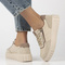 Sneakersy damskie na platformie - Filippo DP6862/25, beżowe