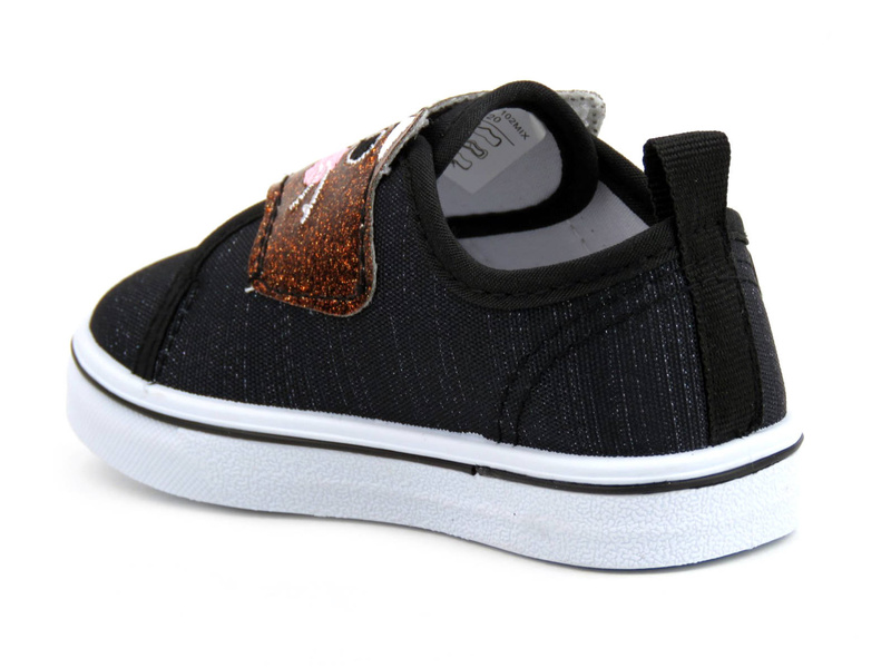 Wygodne trampki dziecięce z kotkiem na cholewce - AXIM 22102, czarne