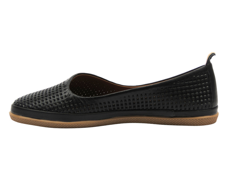 Skórzane półbuty damskie polskiej marki czarne Nika Komfort H-478