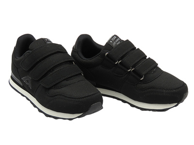 Buty, sneakersy sportowe chłopięce czarne AMERICAN CLUB WT 154/23, czarne