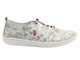 Wygodne półbuty damskie w sportowym stylu - białe w kwiaty Nika Komfort H2023,