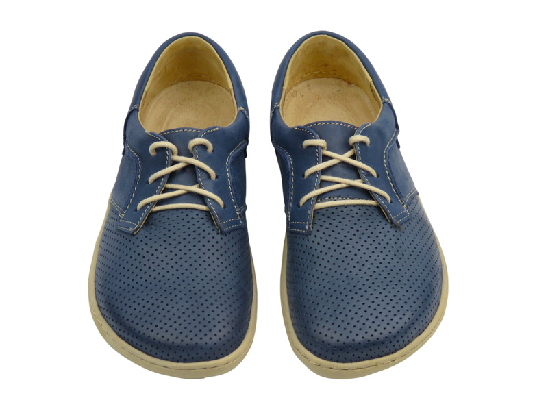 BareFoot skórzane minimalistyczne buty damskie ciemny granat Helios Komfort 715-2B