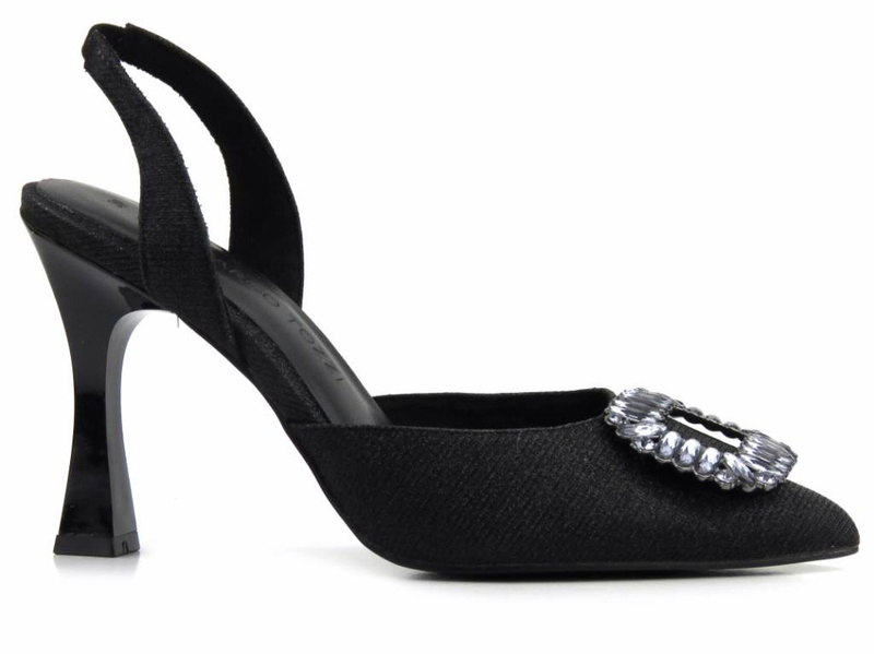 Sandały damskie na obcasie - Marco Tozzi 2-29607-20, czarne