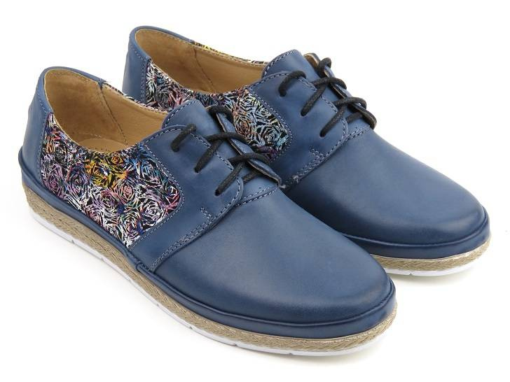 Półbuty damskie na wiosnę i lato - Helios Komfort 397, granatowe