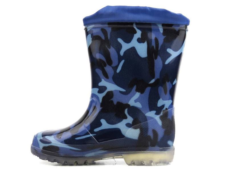 Wysokie kalosze dziecięce moro - WOJTYŁKO 4321G, granatowe
