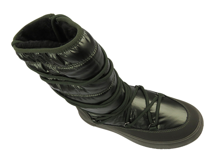 Śniegowce Damskie, Buty Zimowe Venezia C003MTKHOBB087 Zielone Na Suwak