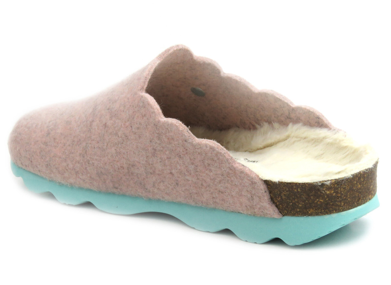 Ciepłe kapcie damskie z futerkiem w środku - GENUINS G105492, różowe