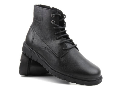 Eleganckie trzewiki męskie wysokiej jakości - GEOX U36DGD, czarne