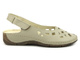 Skórzane sandały damskie z wycięciami - Helios Komfort 4027, ecru