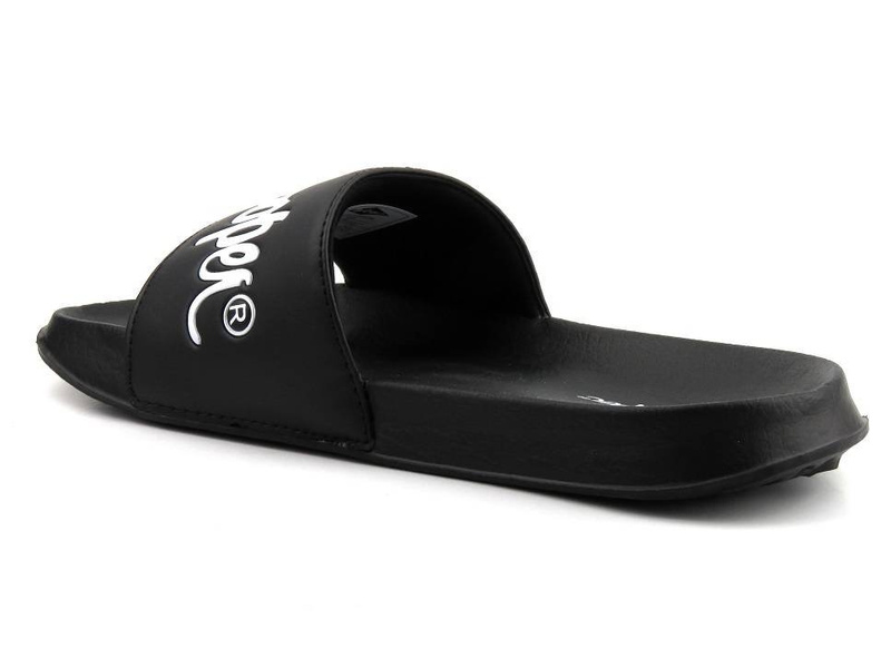 Gumowe klapki męskie na grubej podeszwie - Lee Cooper 21-42-0223M, czarne