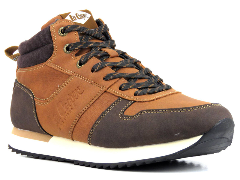 Buty męskie sportowe na zimę - LEE COOPER LCJ-22-31-1461M, brązowe