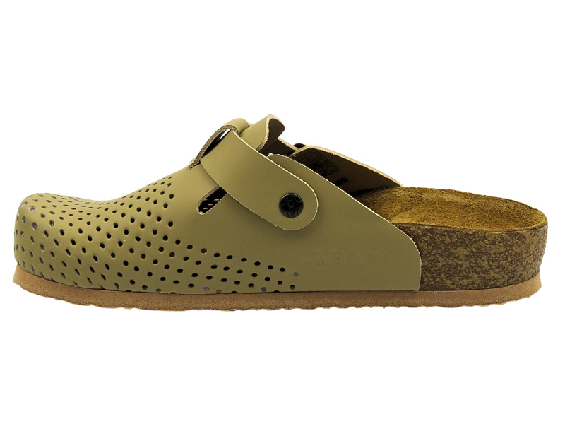 Skórzane Klapki Damskie Leon 4250 beżowe