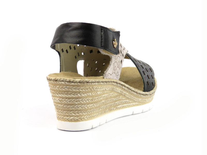 Sandały damskie na koturnie - RIEKER 61946