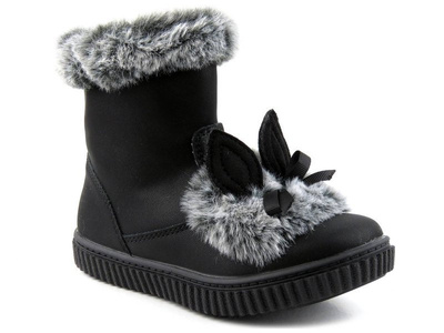 Kozaki dziecięce z króliczkiem - AMERICAN CLUB GC 27/20, czarne