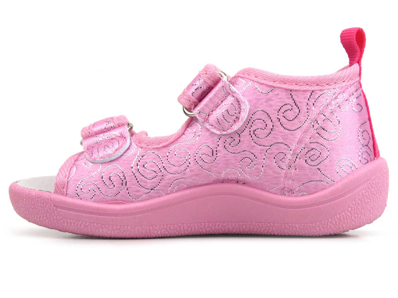 Sandałki dziecięce na rzepy - American Club TEN 38/22, różowe z jednorożcem