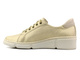 Skórzane sneakersy damskie z połyskiem - Wasak  0681, złote