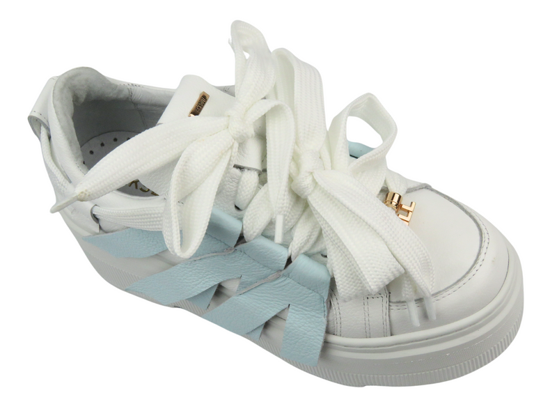 Sportowe buty damskie na platformie - Eksbut 2F-7033-L91/S83, białe