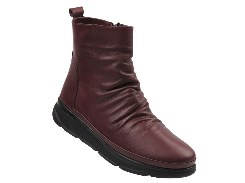 Botki damskie Nika Komfort 0452-505, burgund