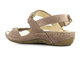 Lekkie sandały damskie na płaskiej podeszwie - Helios Komfort 221, beżowe