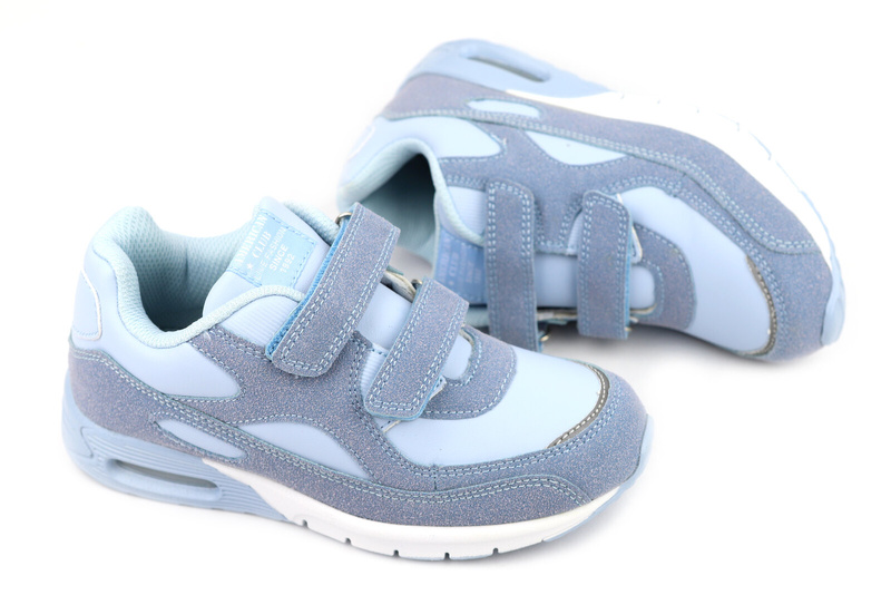 Buty dziecięce sportowe na rzepy - American Club ES 60/22, niebieskie