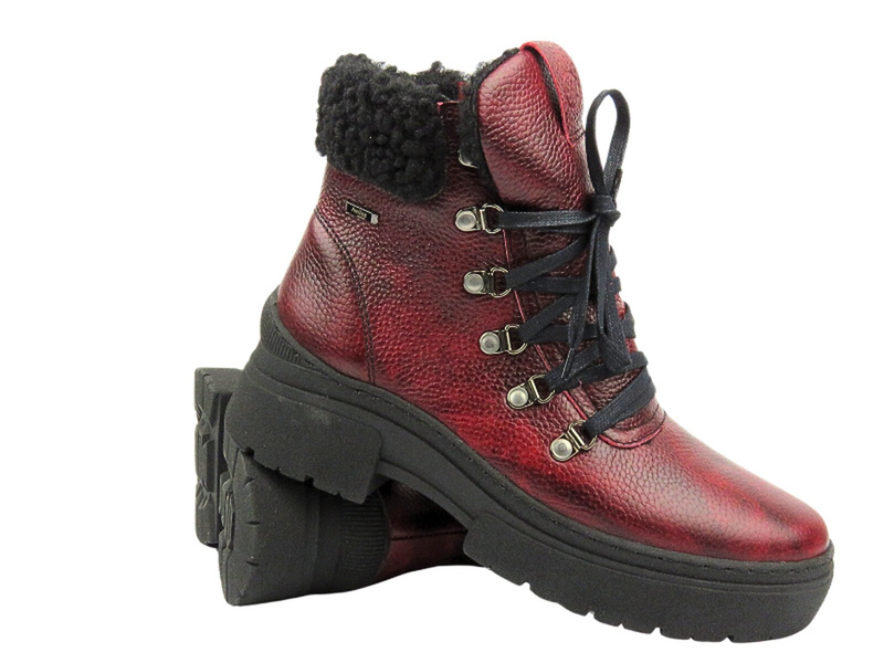 Wygodne trapery damskie Helios Komfort 583, czerwone