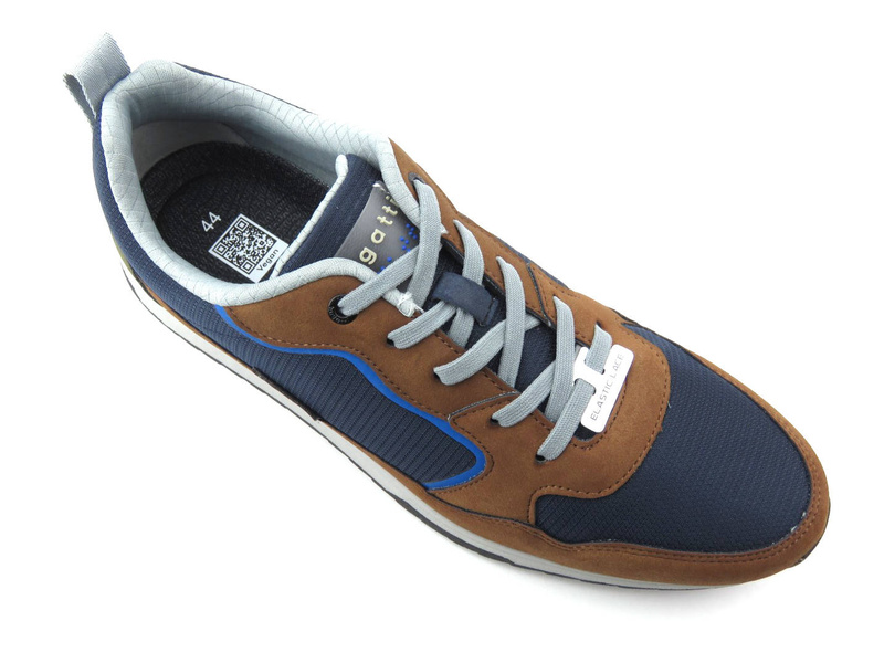 Sneakersy męskie z z elastycznymi sznurówkami - BUGATTI 321-A3A07-5000, wielokolorowe
