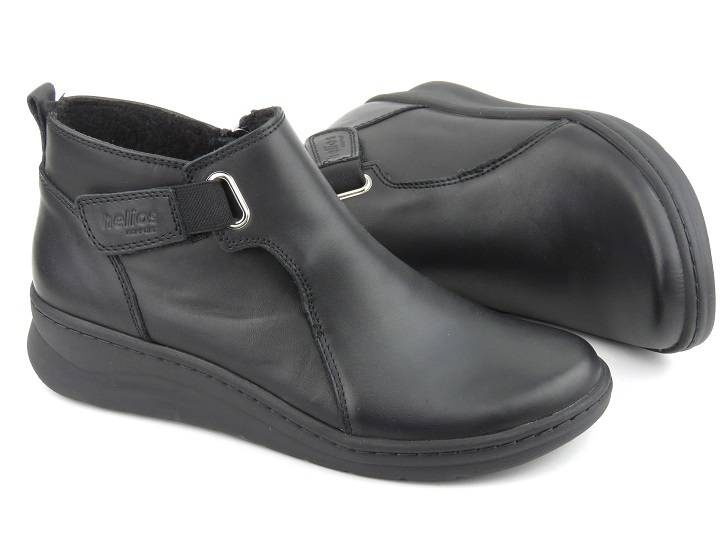 Botki damskie na koturnie - HELIOS Komfort 541, czarny 2