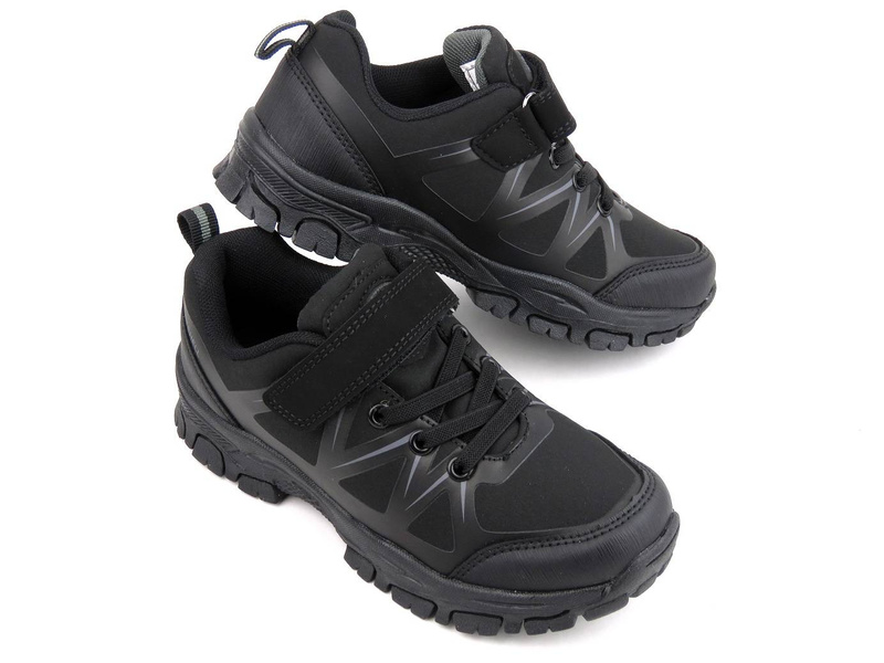 Trekkingi dziecięce / młodzieżowe  - AMERICAN CLUB Soft Shell WT95/22, czarno-szare