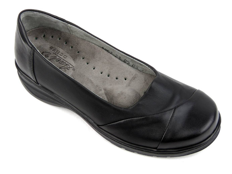 Wygodne, miękkie półbuty damskie z wyjmowaną wkładką - AXEL 1802, czarne