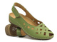 Skórzane sandały damskie z wycięciami - Helios Komfort 4027, zielone