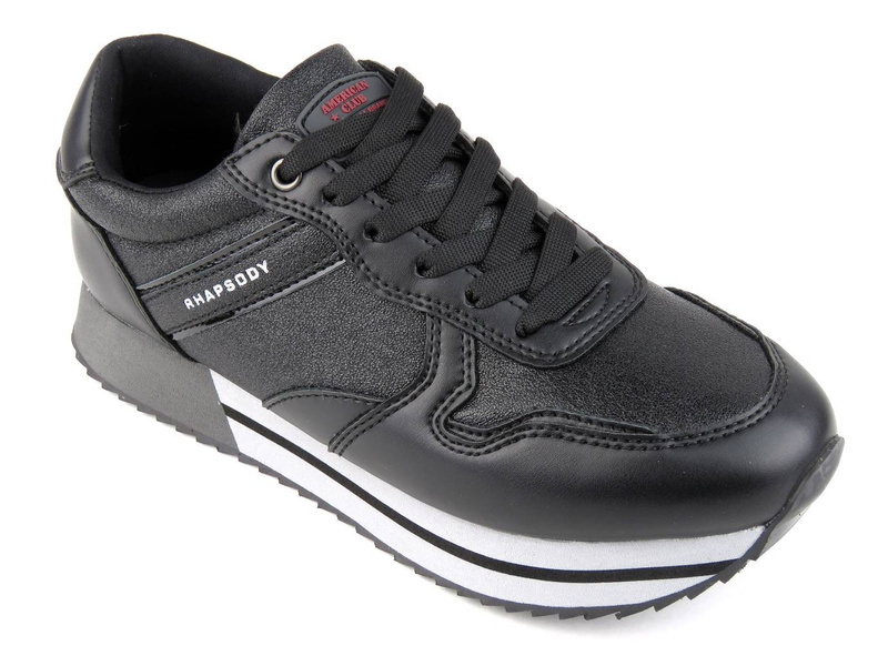 Buty sportowe damskie, sneakersy AMERICAN CLUB RH 25/21, czarne