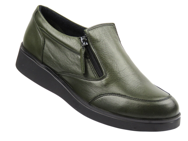 Stylowe półbuty damskie Nika Komfort 0639-25036, khaki