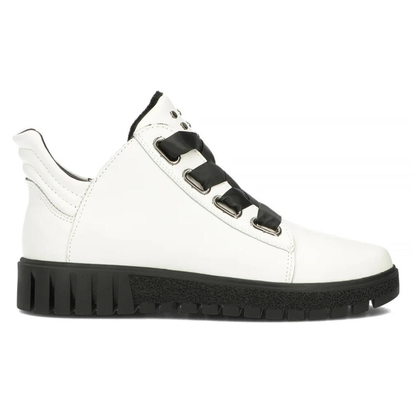 Trzewiki damskie na platformie - Filippo DBT3197/24, białe