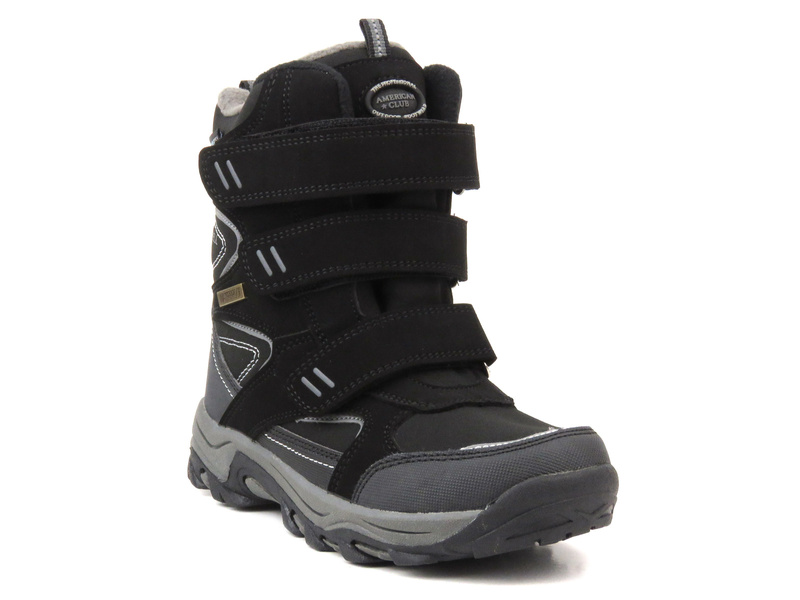 Buty trekkingowe, śniegowce dziecięce - AMERICAN CLUB WT161/23 czarne z szarym