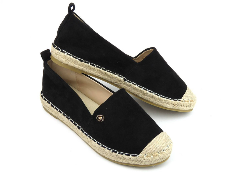 Espadryle, półbuty damskie na lato - Evento 22TX35-4592, czarne