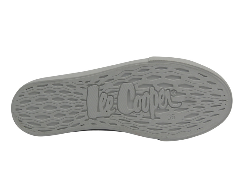 Trampki damskie na platformie - Lee Cooper 25-31-3438L, białe