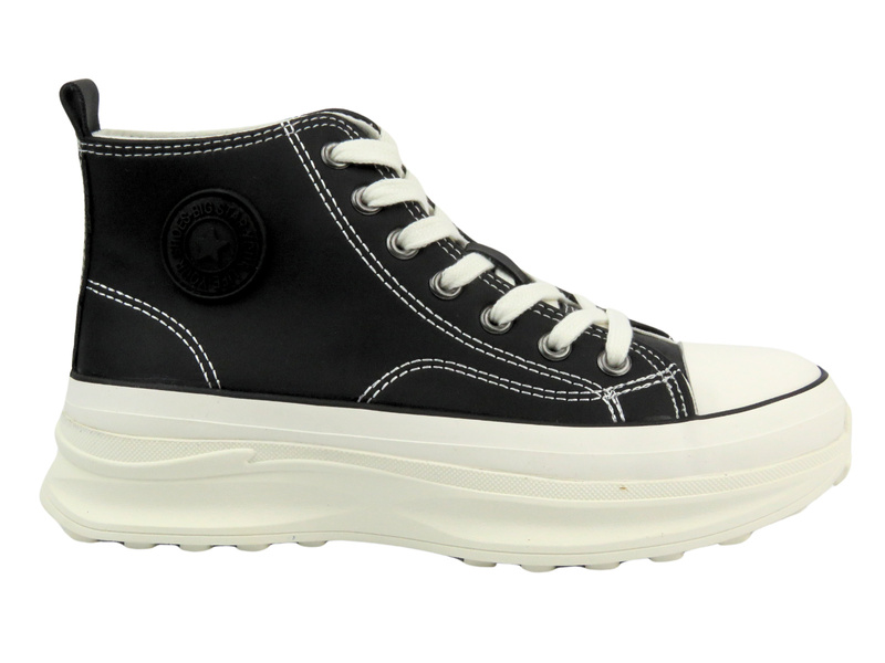 Wysokie trampki damskie - Big Star 00274063, czarne