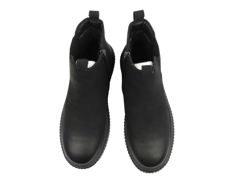 Skórzane botki damskie czarne Cambell 25-19340