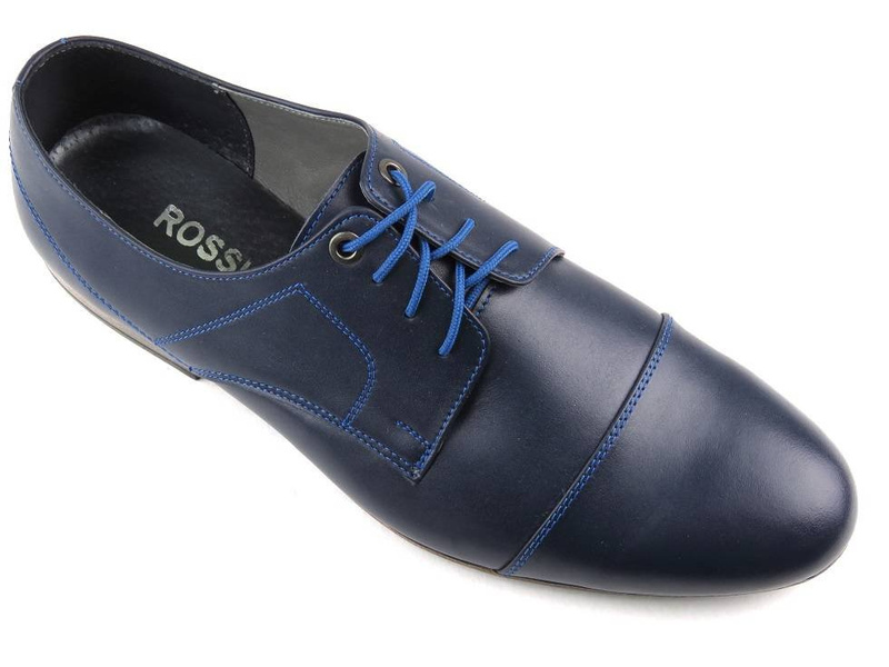 Półbuty męskie wizytowe ROSSI 766, granatowe