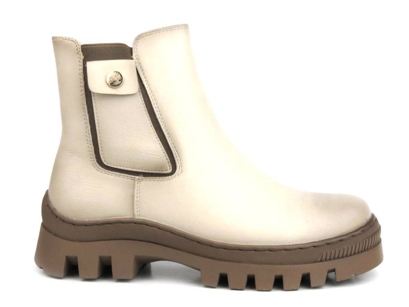 Beżowe botki, workery damskie - Potocki 23-12167, beżowe